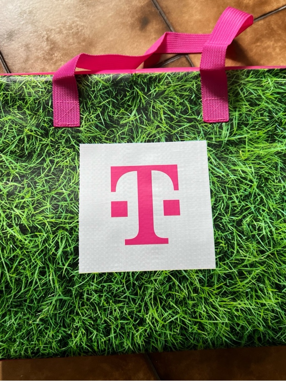 T-Mobile Logo Reusable Tote Bag in Pink and Green